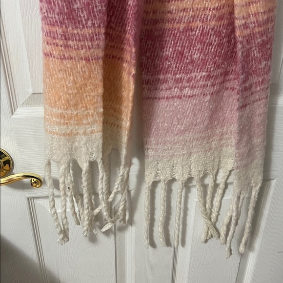 Old Navy Pink and Orange Striped Scarf - Picture 2 of 4